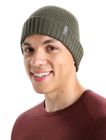 Pánské Klobouky Icebreaker Unisex Merino Vela Cuff Beanie Olivy Zelené | CZ 1858OKIR